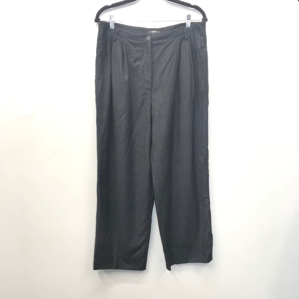 Zanella Pants Women's 12 Wool Pleated Dress Trouser Made Italy Classic